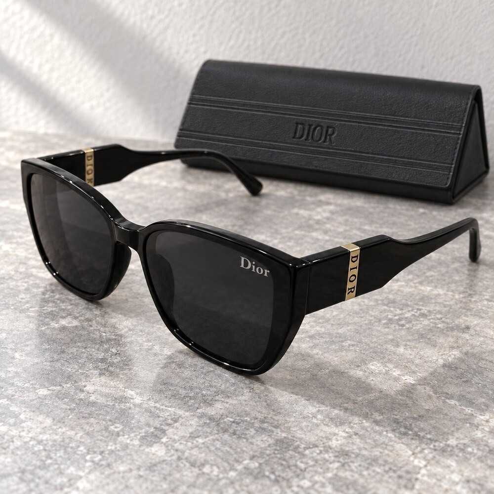 Dior Black Logo Square Sunglasses - Picture 2 of 6